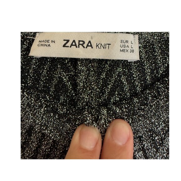 Women's Zara Metallic Knit Maxi Dress Size Large - Picture 2 of 4